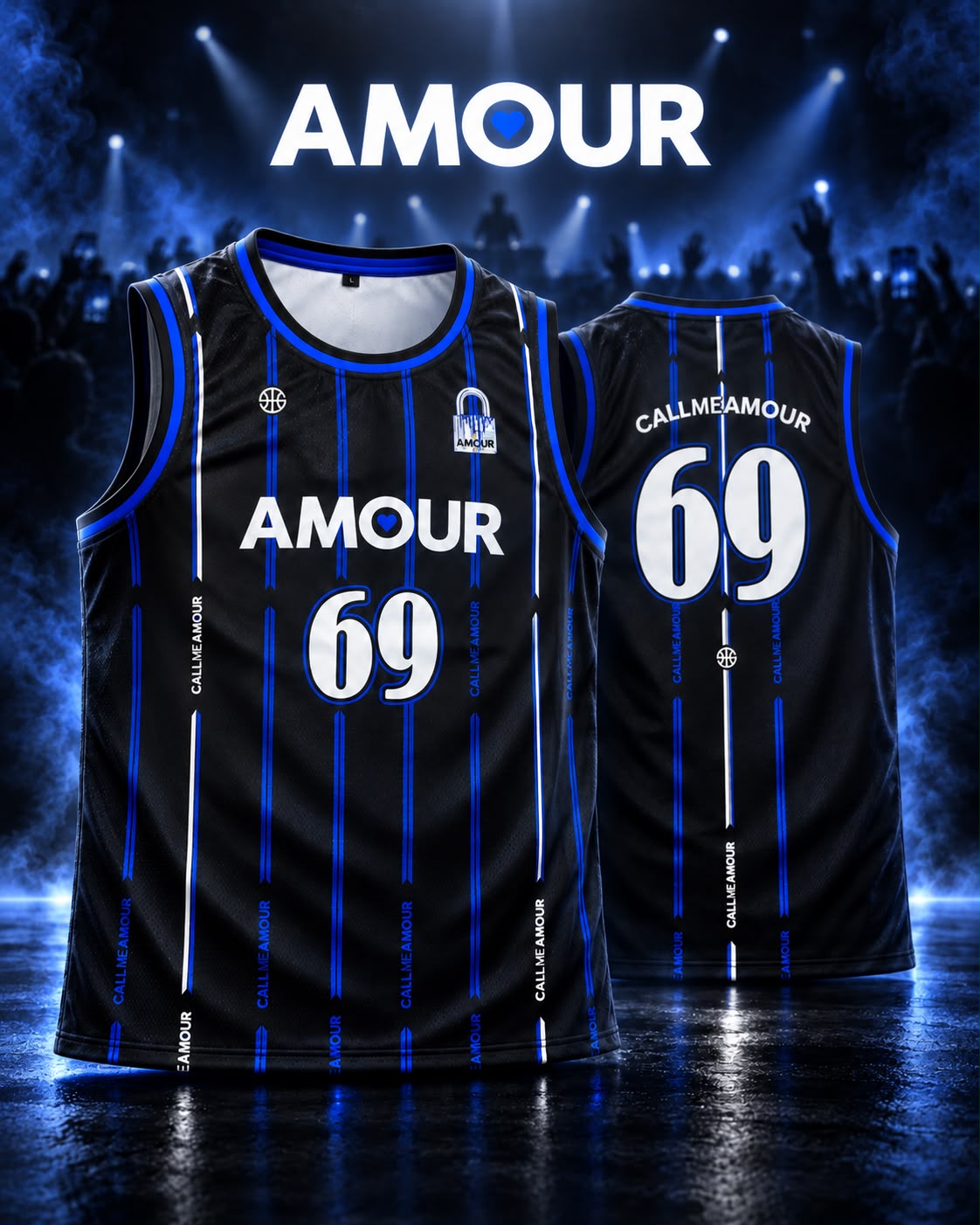 Call Me Amour AMOUR 69 jersey, front and back